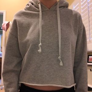 light grey cropped hoodie